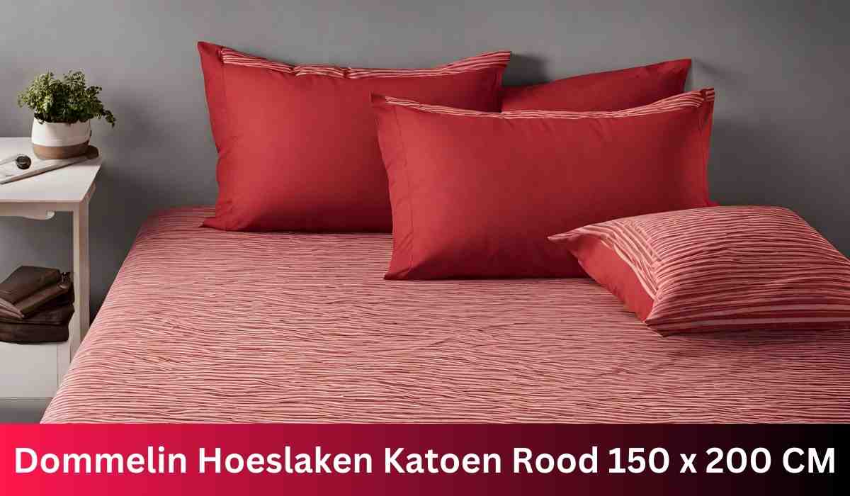 Dommelin Hoeslaken Katoen Rood 150 x 200 CM