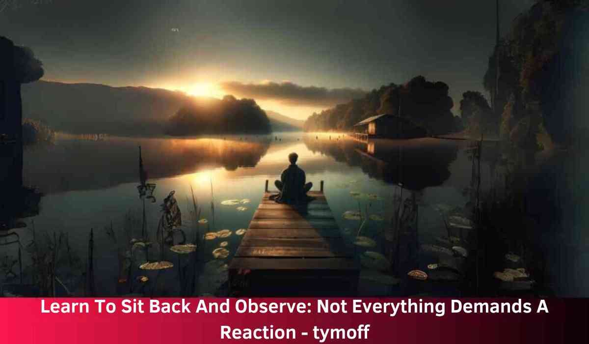 Learn To Sit Back And Observe: Not Everything Demands A Reaction - tymoff